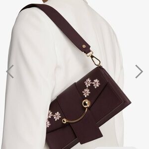 Strathberry Mini Box Crescent Bag in Floral Beading Embroidery